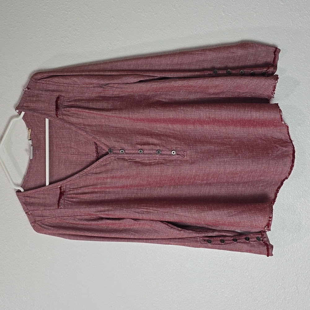 3/$15 True Craft - Western Boho Long Sleeves V-neck Shirt Women Size M